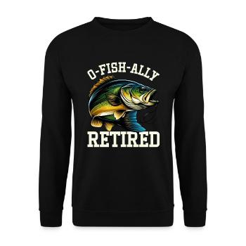 Pêcheur à la retraite Pêche à l’achigan Poisson-chat Retraite - Sweat-shirt Unisexe - noir - Devant - Alina (178cm) & Michal (187cm)