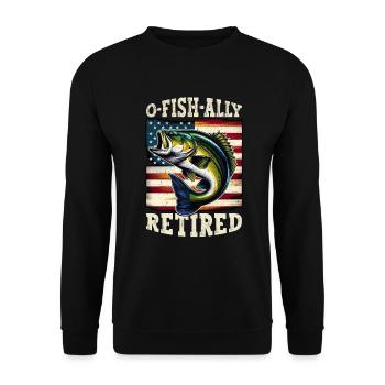 Pêcheur à la retraite Pêche à l’achigan Poisson-chat Retraite - Sweat-shirt Unisexe - noir - Devant - Alina (178cm) & Michal (187cm)