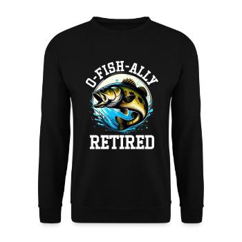 Pêcheur à la retraite Pêche à l’achigan Poisson-chat Retraite - Sweat-shirt Unisexe - noir - Devant - Alina (178cm) & Michal (187cm)