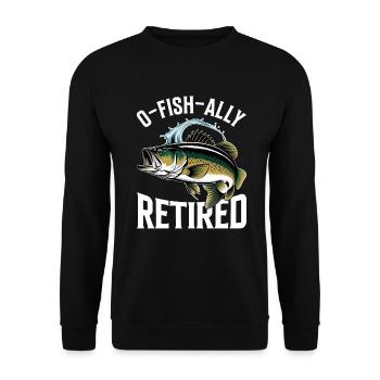 Pêcheur à la retraite Pêche à l’achigan Poisson-chat Retraite - Sweat-shirt Unisexe - noir - Devant - Alina (178cm) & Michal (187cm)