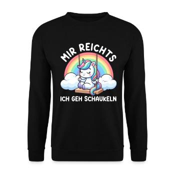J’en ai assez, je vais me balancer, licorne drôle - Sweat-shirt Unisexe - noir - Devant - Alina (178cm) & Michal (187cm)