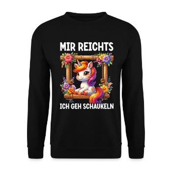 J’en ai assez, je vais me balancer, licorne drôle - Sweat-shirt Unisexe - noir - Devant - Alina (178cm) & Michal (187cm)