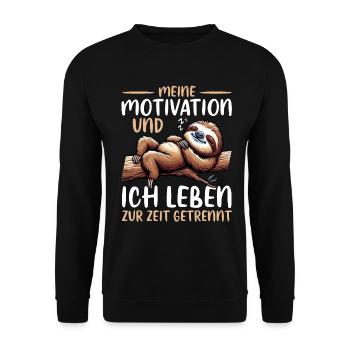 Ma motivation et moi vivons actuellement séparément - Sweat-shirt Unisexe - noir - Devant - Alina (178cm) & Michal (187cm)