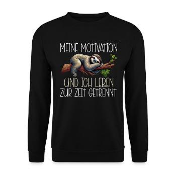 Ma motivation et moi vivons actuellement séparément - Sweat-shirt Unisexe - noir - Devant - Alina (178cm) & Michal (187cm)
