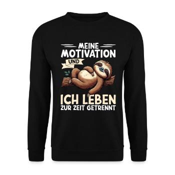 My motivation and I are currently living separately - Unisex Sweatshirt - black - Front - Alina (178cm) & Michal (187cm)