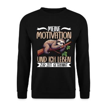 My motivation and I are currently living separately - Unisex Sweatshirt - black - Front - Alina (178cm) & Michal (187cm)