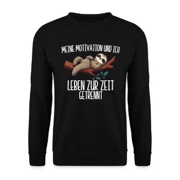 Ma motivation et moi vivons actuellement séparément - Sweat-shirt Unisexe - noir - Devant - Alina (178cm) & Michal (187cm)