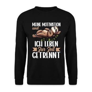 Ma motivation et moi vivons actuellement séparément - Sweat-shirt Unisexe - noir - Devant - Alina (178cm) & Michal (187cm)