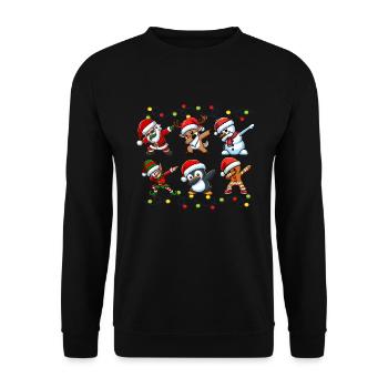 Dabbing Santa Elf Christmas Squad Boys Girls - Unisex Sweatshirt - black - Front - Alina (178cm) & Michal (187cm)