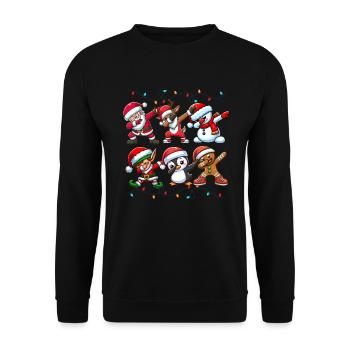 Dabbing Santa Elf Christmas Squad Boys Girls - Unisex Sweatshirt - black - Front - Alina (178cm) & Michal (187cm)