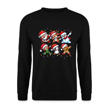 Dabbing Santa Elf Christmas Squad Boys Girls - Unisex Sweatshirt - black - Front - Alina (178cm) & Michal (187cm)