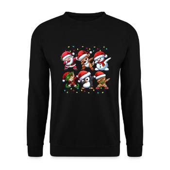 Dabbing Santa Elf Christmas Squad Boys Girls - Unisex Sweatshirt - black - Front - Alina (178cm) & Michal (187cm)