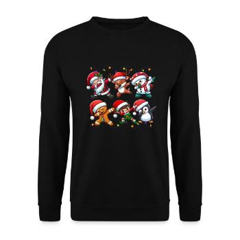 Dabbing Santa Elf Christmas Squad Boys Girls - Unisex Sweatshirt - black - Front - Alina (178cm) & Michal (187cm)