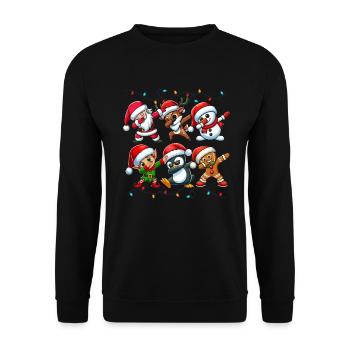 Dabbing Santa Elf Christmas Squad Boys Girls - Unisex Sweatshirt - black - Front - Alina (178cm) & Michal (187cm)