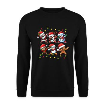 Dabbing Santa Elf Christmas Squad Boys Girls - Unisex Sweatshirt - black - Front - Alina (178cm) & Michal (187cm)