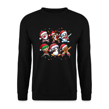 Dabbing Santa Elf Christmas Squad Boys Girls - Unisex Sweatshirt - black - Front - Alina (178cm) & Michal (187cm)