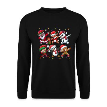 Dabbing Santa Elf Christmas Squad Boys Girls - Unisex Sweatshirt - black - Front - Alina (178cm) & Michal (187cm)