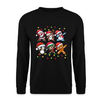 Dabbing Santa Elf Christmas Squad Boys Girls - Unisex Sweatshirt - black - Front - Alina (178cm) & Michal (187cm)