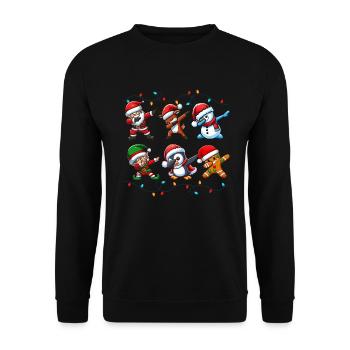 Dabbing Santa Elf Christmas Squad Boys Girls - Unisex Sweatshirt - black - Front - Alina (178cm) & Michal (187cm)