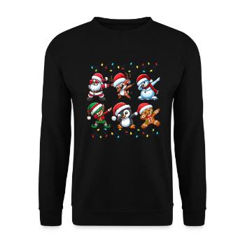 Dabbing Santa Elf Christmas Squad Boys Girls - Unisex Sweatshirt - black - Front - Alina (178cm) & Michal (187cm)
