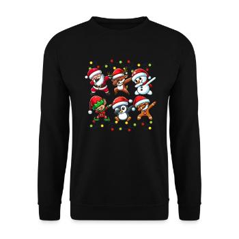 Dabbing Santa Elf Christmas Squad Boys Girls - Unisex Sweatshirt - black - Front - Alina (178cm) & Michal (187cm)