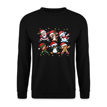 Dabbing Santa Elf Christmas Squad Boys Girls - Unisex Sweatshirt - black - Front - Alina (178cm) & Michal (187cm)