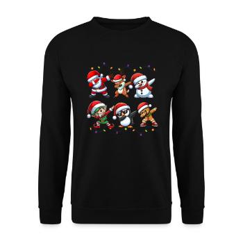 Dabbing Santa Elf Christmas Squad Boys Girls - Unisex Sweatshirt - black - Front - Alina (178cm) & Michal (187cm)