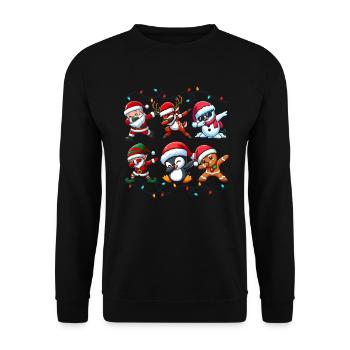 Dabbing Santa Elf Christmas Squad Boys Girls - Unisex Sweatshirt - black - Front - Alina (178cm) & Michal (187cm)