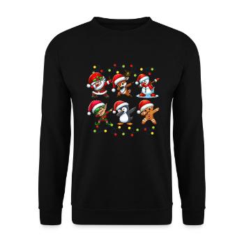 Dabbing Santa Elf Christmas Squad Boys Girls - Unisex Sweatshirt - black - Front - Alina (178cm) & Michal (187cm)