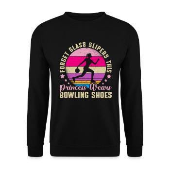 Bowling Girl Funny Ladies Team Bowler Sport - Unisex Pullover - Schwarz - Vorne - Alina (178cm) & Michal (187cm)