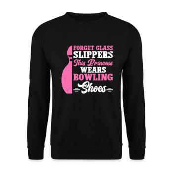 Bowling Girl Funny Ladies Team Bowler Sport - Unisex Pullover - Schwarz - Vorne - Alina (178cm) & Michal (187cm)