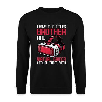 Virtual Reality Athlet Witzer VR Gamer Headset - Unisex Pullover - Schwarz - Vorne - Alina (178cm) & Michal (187cm)