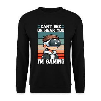Virtual Reality Athlet Witzer VR Gamer Headset - Unisex Pullover - Schwarz - Vorne - Alina (178cm) & Michal (187cm)