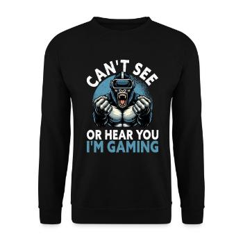 Virtual Reality Athlet Witzer VR Gamer Headset - Unisex Pullover - Schwarz - Vorne - Alina (178cm) & Michal (187cm)