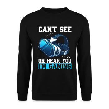 Virtual Reality Athlet Witzer VR Gamer Headset - Unisex Pullover - Schwarz - Vorne - Alina (178cm) & Michal (187cm)