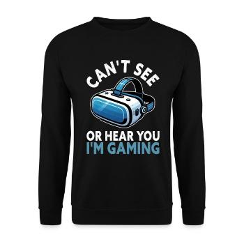 Virtual Reality Athlet Witzer VR Gamer Headset - Unisex Pullover - Schwarz - Vorne - Alina (178cm) & Michal (187cm)