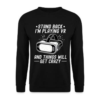 Virtual Reality Athlet Witzer VR Gamer Headset - Unisex Pullover - Schwarz - Vorne - Alina (178cm) & Michal (187cm)