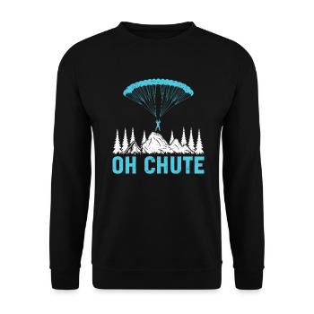 Parachute Fire Camp -Junkie -Parachutist - Unisex Sweatshirt - black - Front - Alina (178cm) & Michal (187cm)