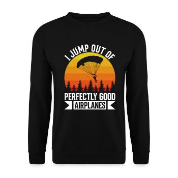 Parachute Fire Camp -Junkie -Parachutist - Unisex Sweatshirt - black - Front - Alina (178cm) & Michal (187cm)
