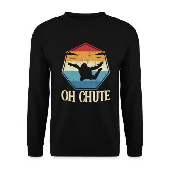 Parachute Fire Camp -Junkie -Parachutist - Unisex Sweatshirt - black - Front - Alina (178cm) & Michal (187cm)