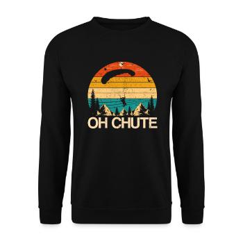 Parachute Fire Camp -Junkie -Parachutist - Unisex Sweatshirt - black - Front - Alina (178cm) & Michal (187cm)