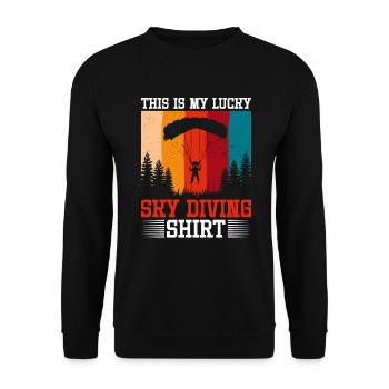 Parachute Fire Camp -Junkie -Parachutist - Unisex Sweatshirt - black - Front - Alina (178cm) & Michal (187cm)