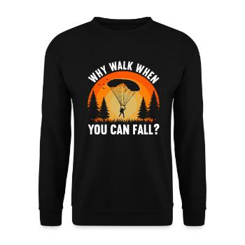 Parachute Fire Camp -Junkie -Parachutist - Unisex Sweatshirt - black - Front - Alina (178cm) & Michal (187cm)