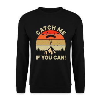 Parachute Fire Camp -Junkie -Parachutist - Unisex Sweatshirt - black - Front - Alina (178cm) & Michal (187cm)