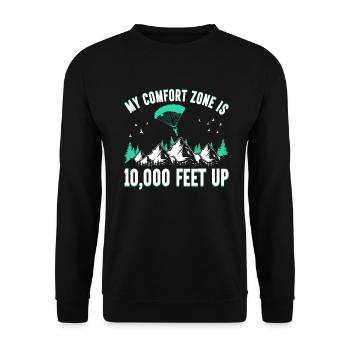 Parachute Fire Camp -Junkie -Parachutist - Unisex Sweatshirt - black - Front - Alina (178cm) & Michal (187cm)