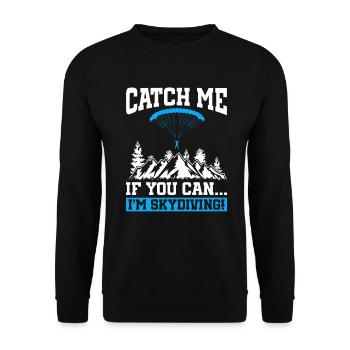 Parachute Fire Camp -Junkie -Parachutist - Unisex Sweatshirt - black - Front - Alina (178cm) & Michal (187cm)
