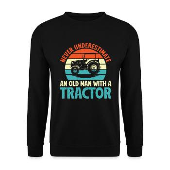 Landwirtschafts Traktor Vintage Traktor Landwirte - Unisex Pullover - Schwarz - Vorne - Alina (178cm) & Michal (187cm)