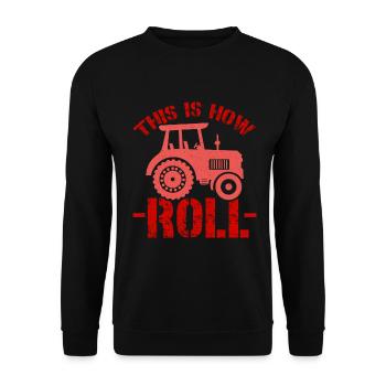 Landwirtschafts Traktor Vintage Traktor Landwirte - Unisex Pullover - Schwarz - Vorne - Alina (178cm) & Michal (187cm)