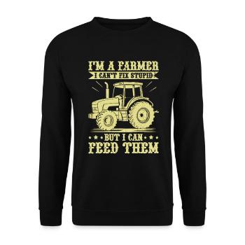 Landwirtschafts Traktor Vintage Traktor Landwirte - Unisex Pullover - Schwarz - Vorne - Alina (178cm) & Michal (187cm)
