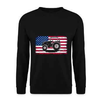 Landwirtschafts Traktor Vintage Traktor Landwirte - Unisex Pullover - Schwarz - Vorne - Alina (178cm) & Michal (187cm)